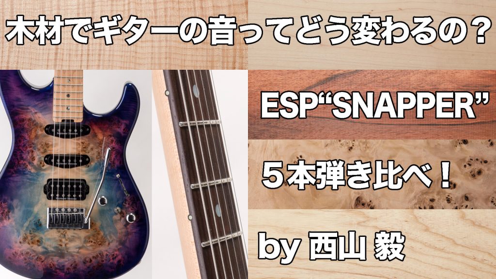 ［映像］木材でギターの音ってどう変わるの？　ESP“SNAPPER”５本弾き比べ！ by 西山 毅